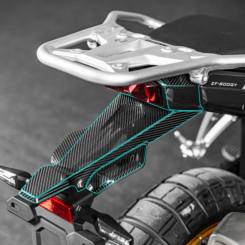 ل Kove 800X دراجة نارية 5D ألياف الكربون حماية كامل الجسم التفاف الفيلم-ملصقات مقاومة للماء المضادة للخدش أجزاء موتو وزارة الدفاع #3