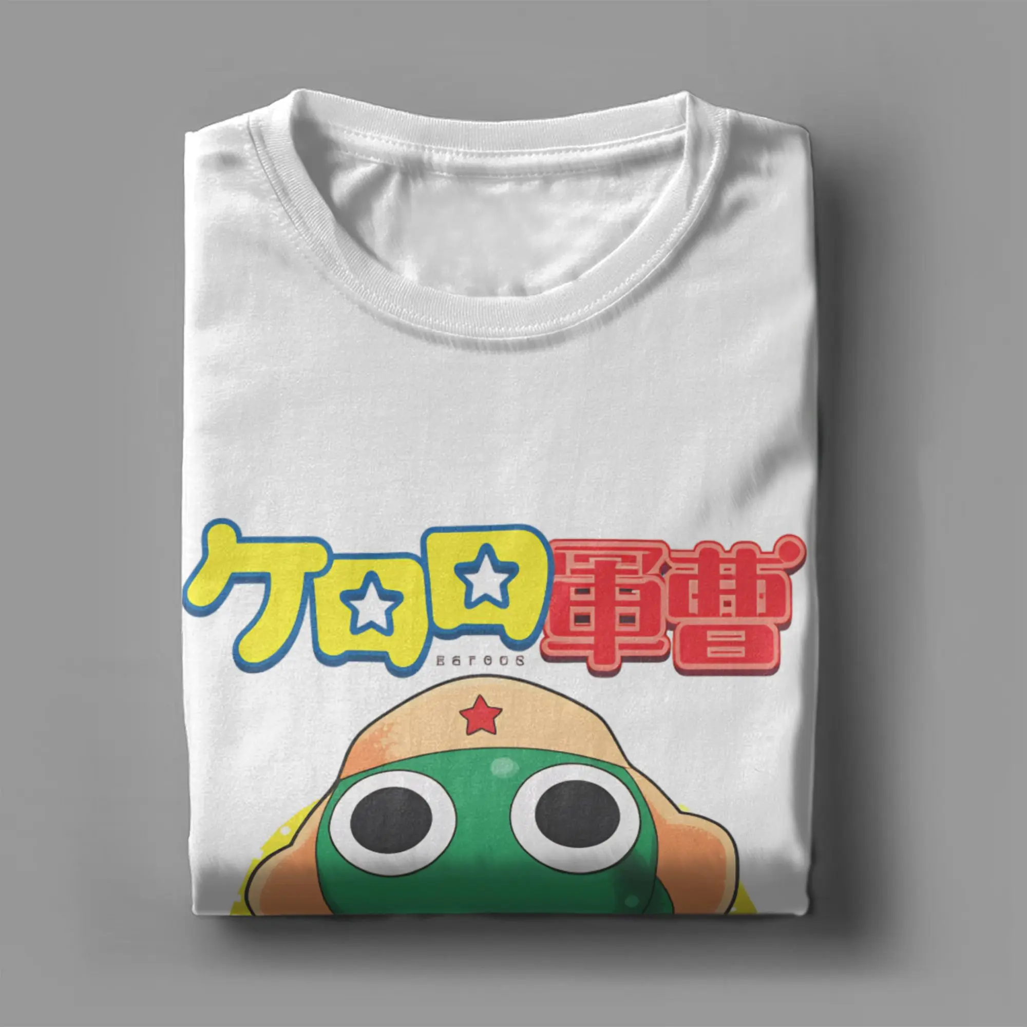 Vintage Keroros Gunsous Frog T-Shirts for Men Round Collar Cotton T Shirts  Short Sleeve Tee Shirt Summer Tops