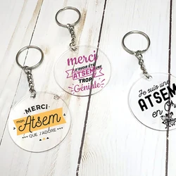 Thank You Teacher Acrylic Keychain Thank You My Atsem Key Ring Teacher's Day Gift Trendy Acrylic Key Chains for Atsem