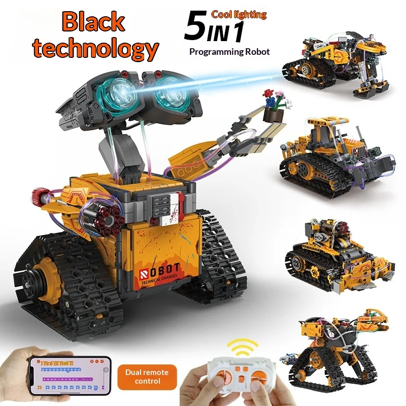 5 in 1 Building Block Programming Robot Children's Toy, Boys' Puzzle Gift Puzzle Assembly Toy Smart Home Robotics and Automation
