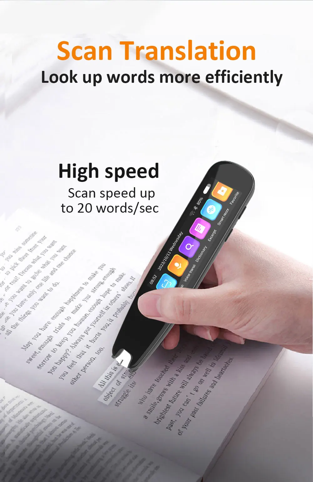 S6 Pro Smart Voice Scan Translator Pen MultifunctionTranslation Real Time 131 Languages Translator Business Dictionary Pen