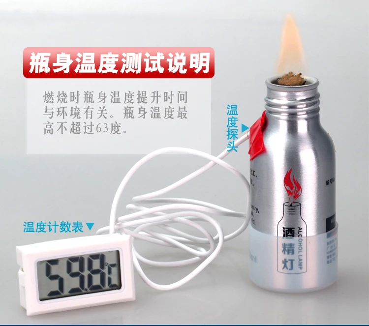 Metal Alcohol Lamp Mini 50ML Fire Needle Special Experimental Equipment Cotton Lamp Core Portable