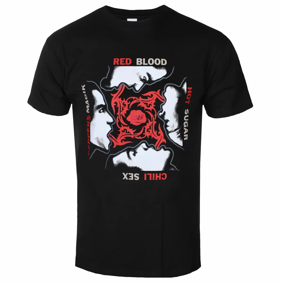 Red Hot Chili Peppers - Black & White Logo Inspired Print Tee Breathable Cotton T-Shirt for Daily an