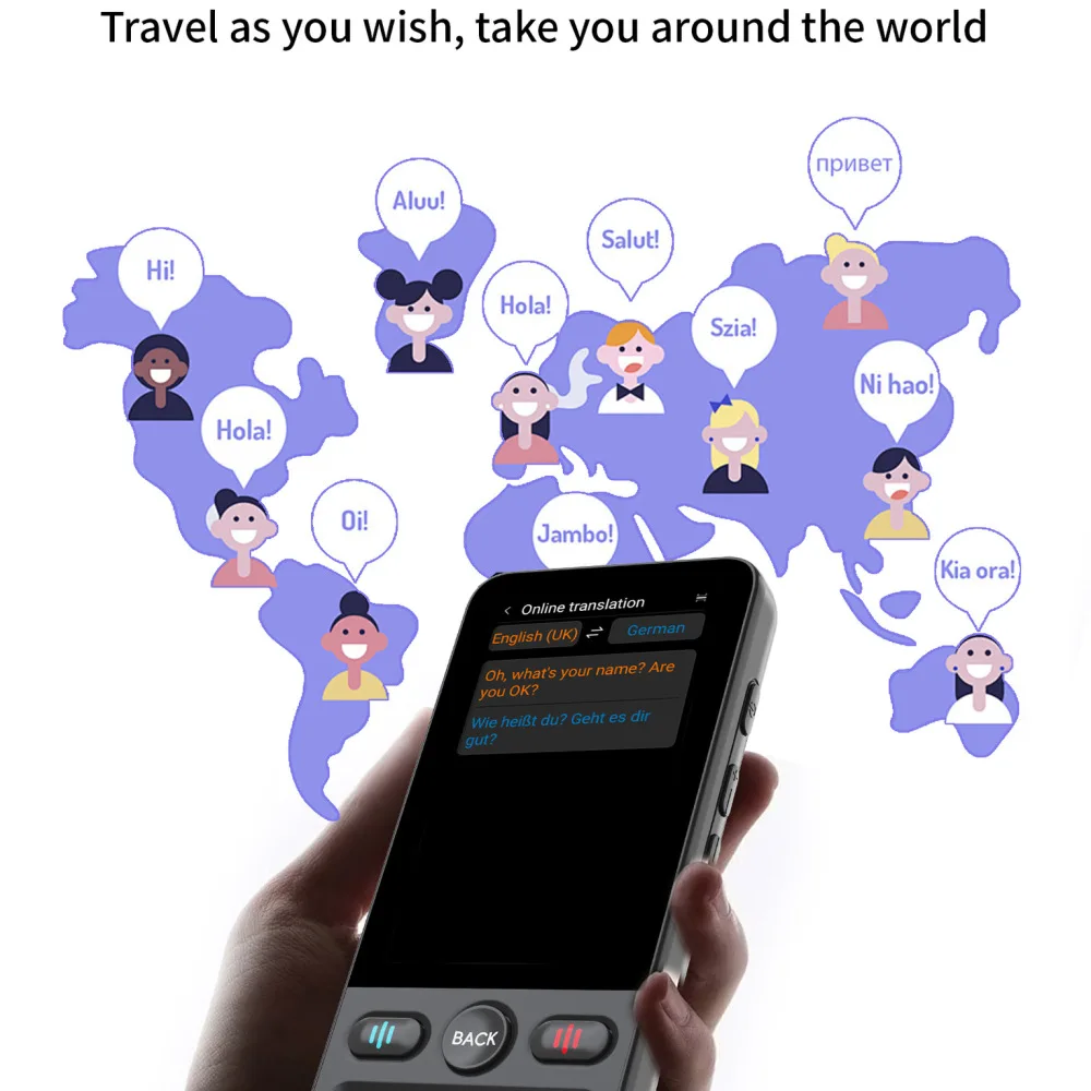 Efficient T13 Voice Translator Portable Smart Device Offline Language Interpreter Tool For Foreign Trip Communication