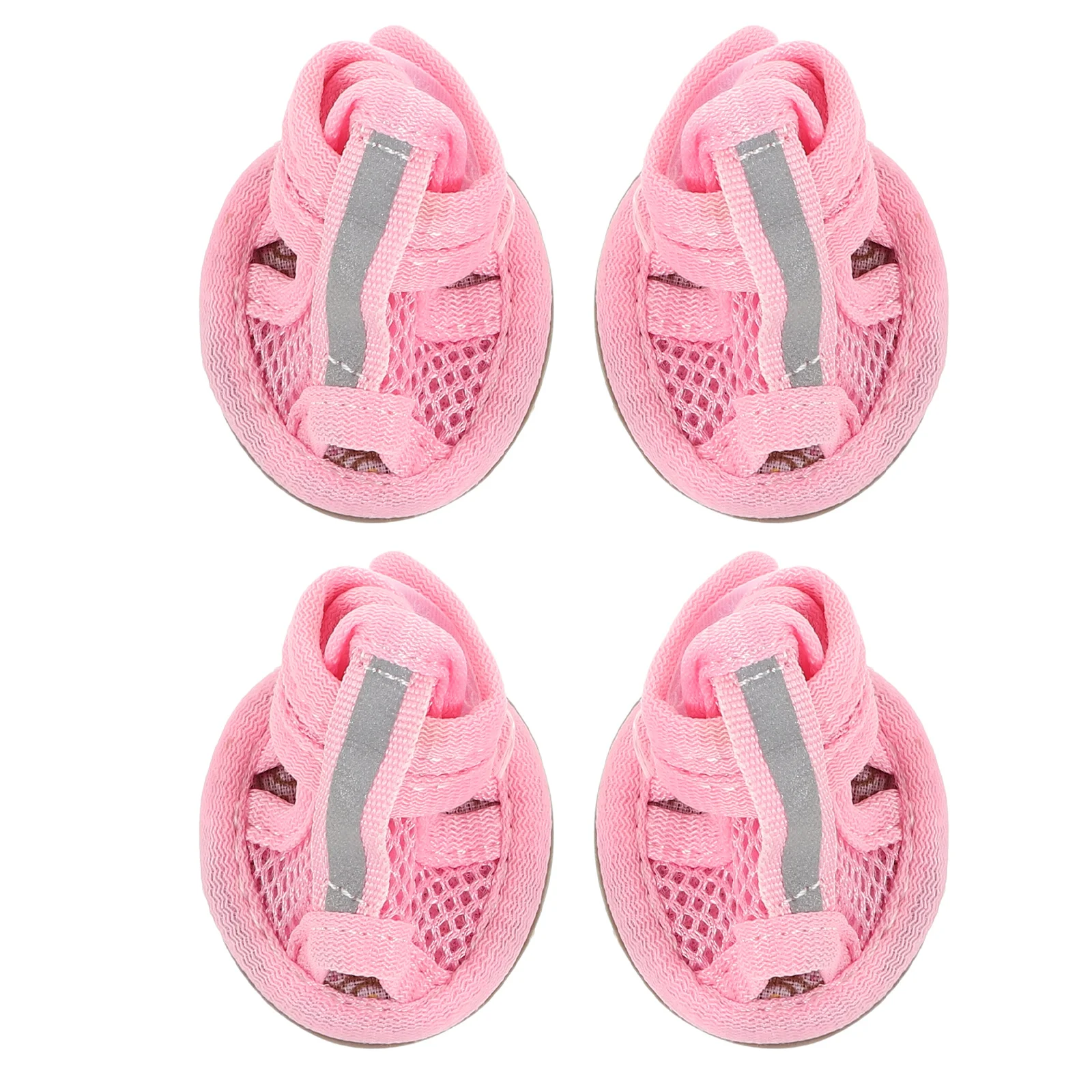 

4Pcs Puppy Shoes for Summer Mesh Ventilated Dog Sandals Non-Slip Comfortable Fit Size 2 Pink Dog Shoes Pet Sandal