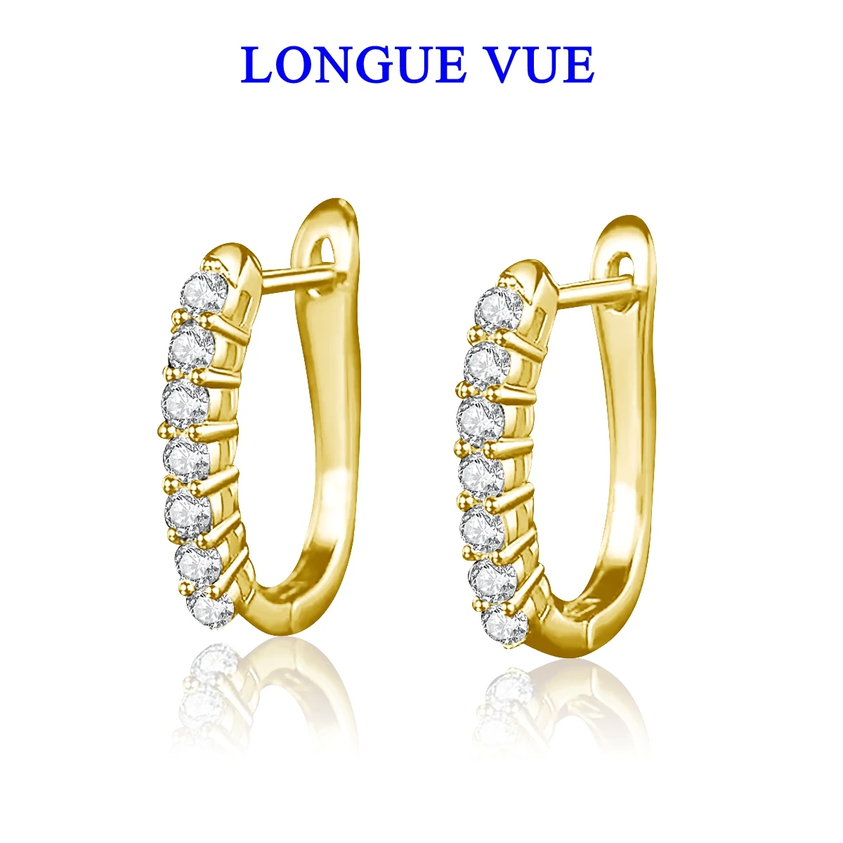 

U-образные серьги-кольца из 14-каратного золота для женщин, AU585 K, золотой зажим для ушей, ювелирные изделия, свадебный подарок на День святого Валентина