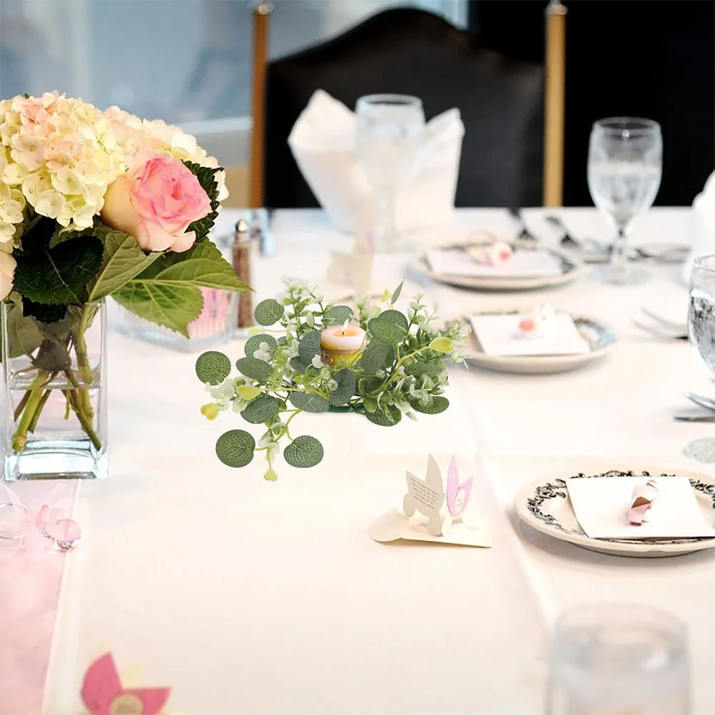 

4 Pcs Decorate Decorative Garland Wreaths for Front Door Artificial Eucalyptus Green Leaf