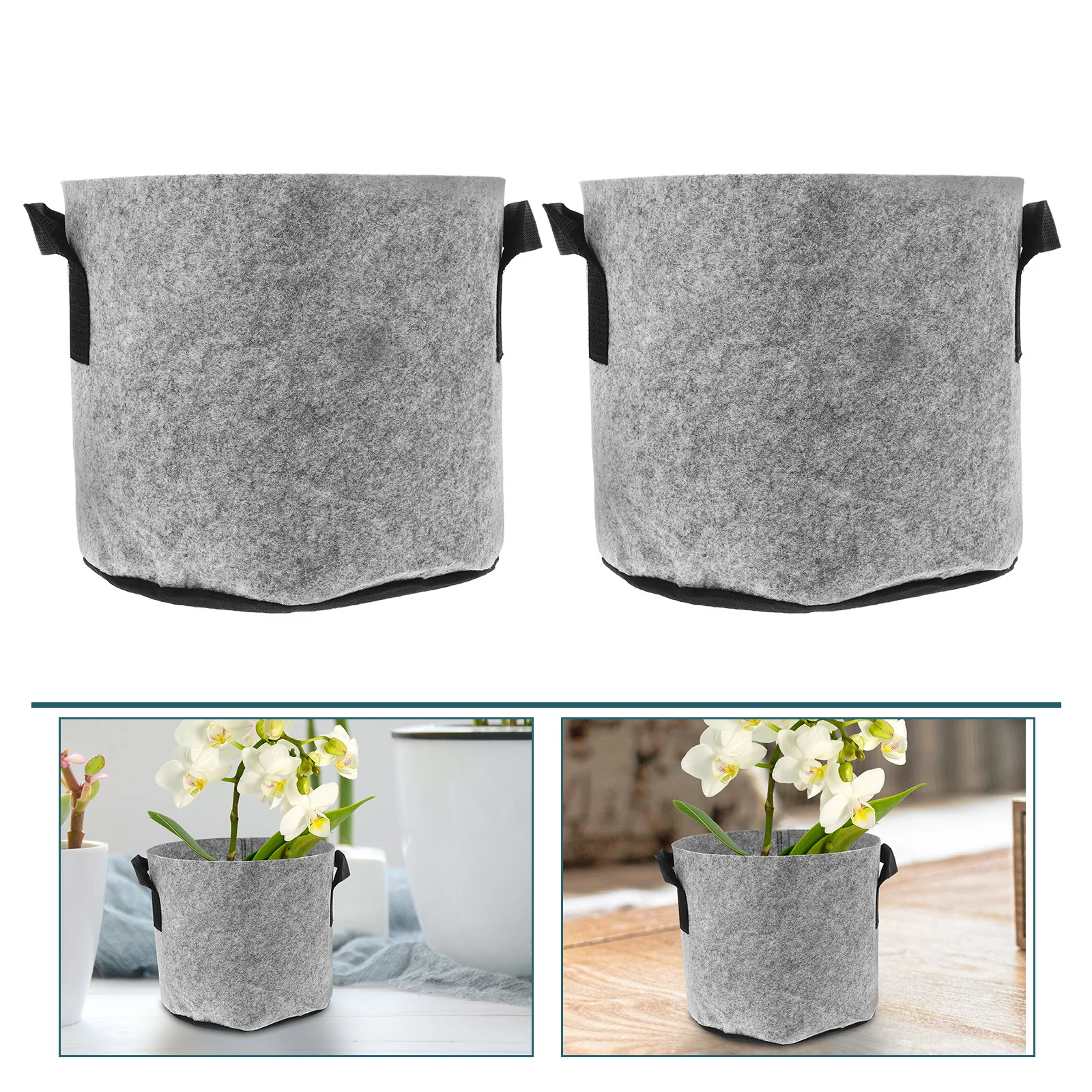 

5 шт. утолщенные фетровые мешки для выращивания, прочные мешки для посадки, двойная ручка, уличные овощи, цветы, фрукты, питомцы