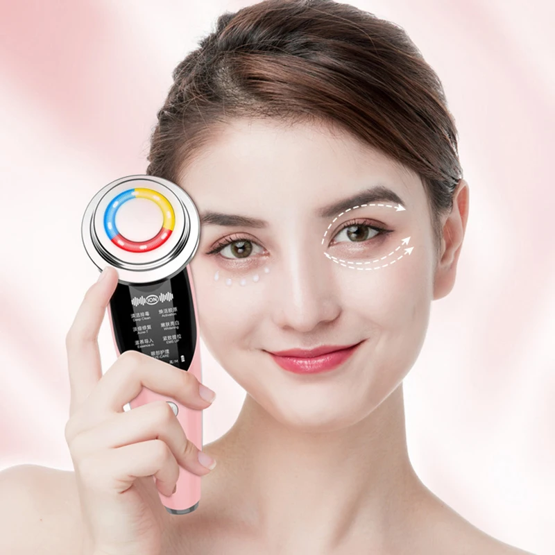 7 In 1 อุปกรณ์ยกกระชับใบหน้า Ems Microcurrent ฟื้นฟูผิว Led เครื่องนวดกระชับใบหน้า Face Beauty Care อุปกรณ์