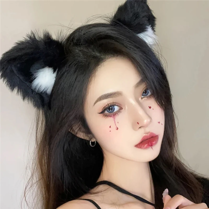 Cosplay Cute Cat Fox Fur Ear Hair Hoops Night Party Anime Lolita Hairband Fur Headbands Clip Girl Hair Accessories Ear Hair Band