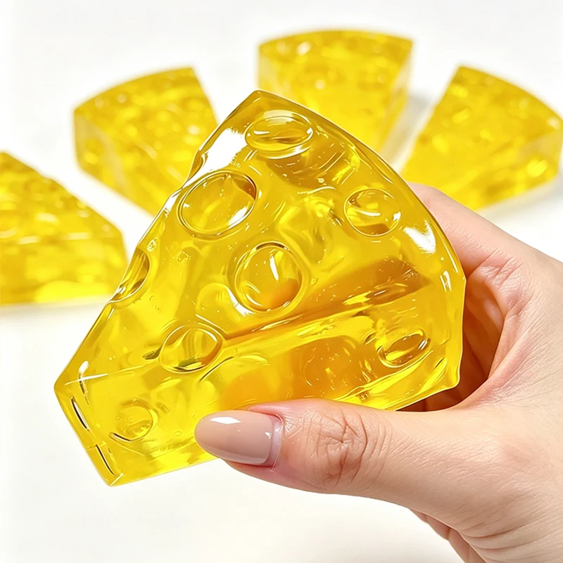 Squishy Honey Cheese Squeeze Fidgets Toy Square Super Soft Mochi Cheese Stress Ball Toy ASMR Sensory Stress Relief Toy for Adult