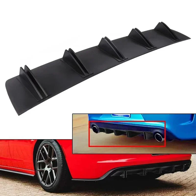 Car Rear Spoiler Split Diffuser Two Stage Five Wing Shark Fin Chassis Modification