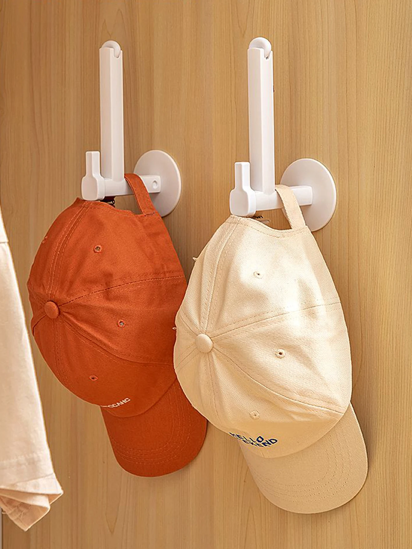 WORTHBUY Wall Mounted Punch Free Baseball Cap Organizer Hat Storage Rack Multifunctional Closet Cap Holder Scalable Hat Hooks