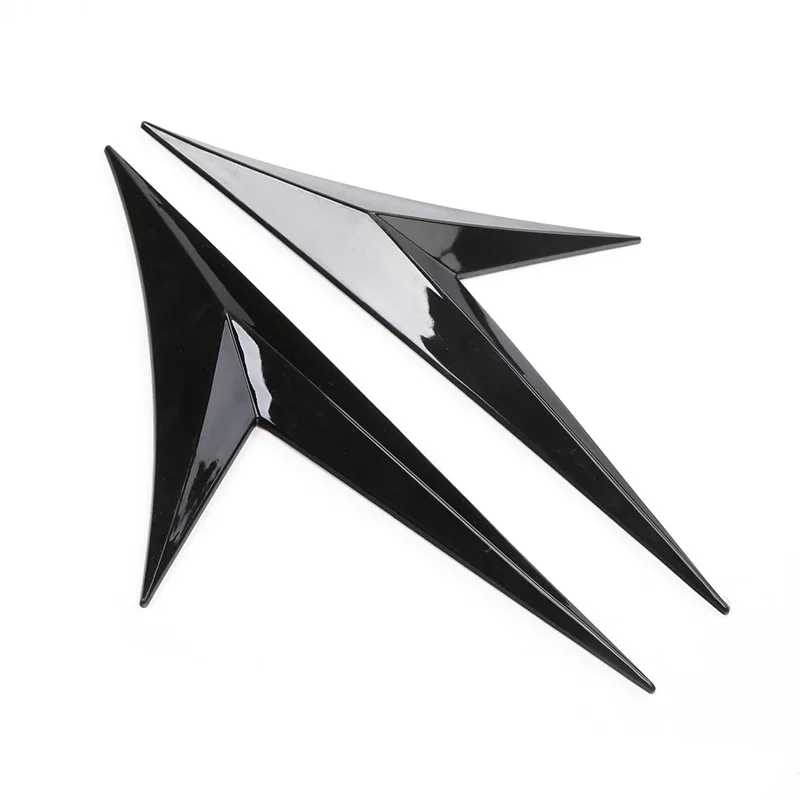 1pair V Shape Universal Fits Car Side Fender Vent Sticker Car Body Decoration Auto Bonnet Air Intake Flow Hood Scoop Cover