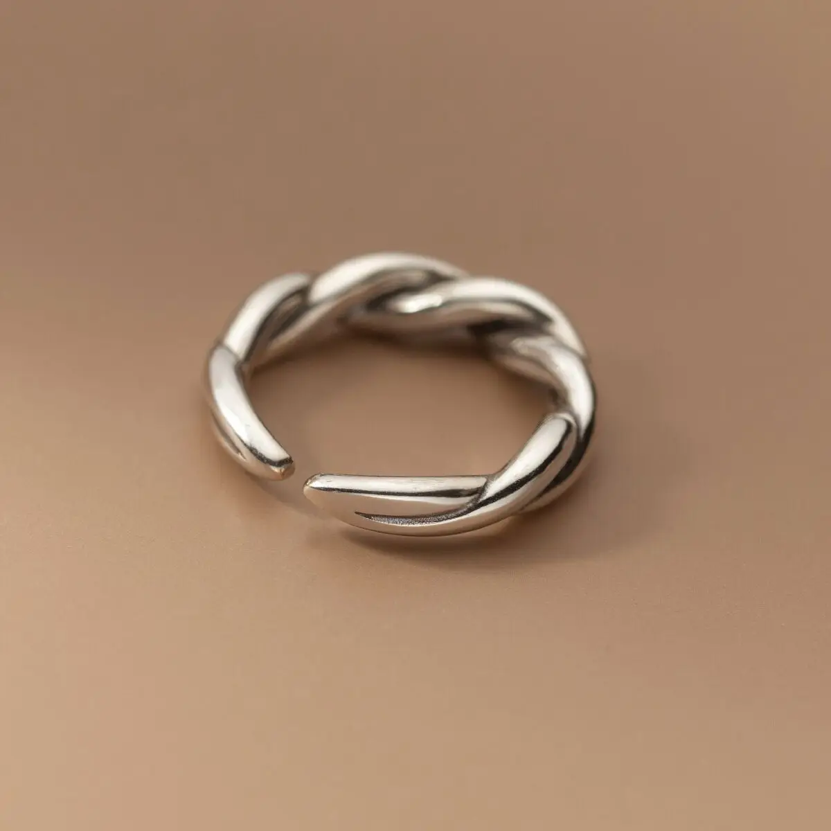 925 Sterling Silver Rings For Women Simple Minimalist Cross Open Finger Ring Fashion Band Female Bijoux Birthday Gift