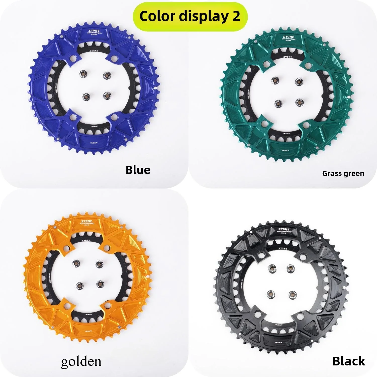 110bcd Colorful Round Double Chainring for 105 R7100 UT R8100 DA R9200 Di2 Road Bike 5844 5642 5540 5540T crankset mtb view 5