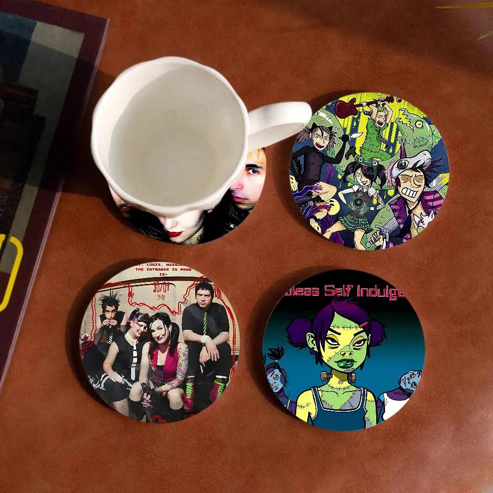 Industrial Band Mindless Self Indulgence 1pc Pattern Coaster Tea Cup Heat Insulation Pad Anti-scalding Anti-slip Table Plate Mat