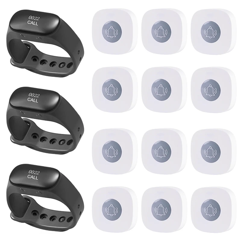 Image 6: Système d'appel sans fil pour restaurant, usine, hôpital, bar, café – Bracelet de service étanche pour serveurs