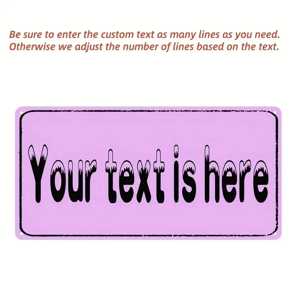 [CIFbuy][2D Flat]Custom Light‑Purple Spooky Style Aluminum Sign,Personalized Multi‑Line Text Wall Decor(Only For Decoration)