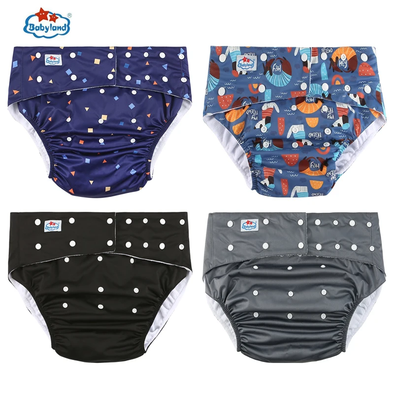 4PCS My Choose Adjustable Waterproof Elderly Adult Cloth Nappy Washable Reusable Adult Diapers For Special Need Man and Wowman