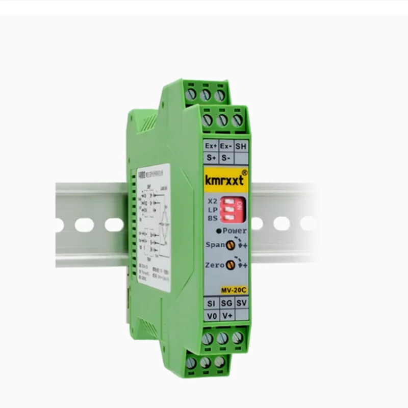 

Precision weighing transmitter strain bridge measuring force, pressure, tension millivolt mV signal amplifier 0-20mA +-10V