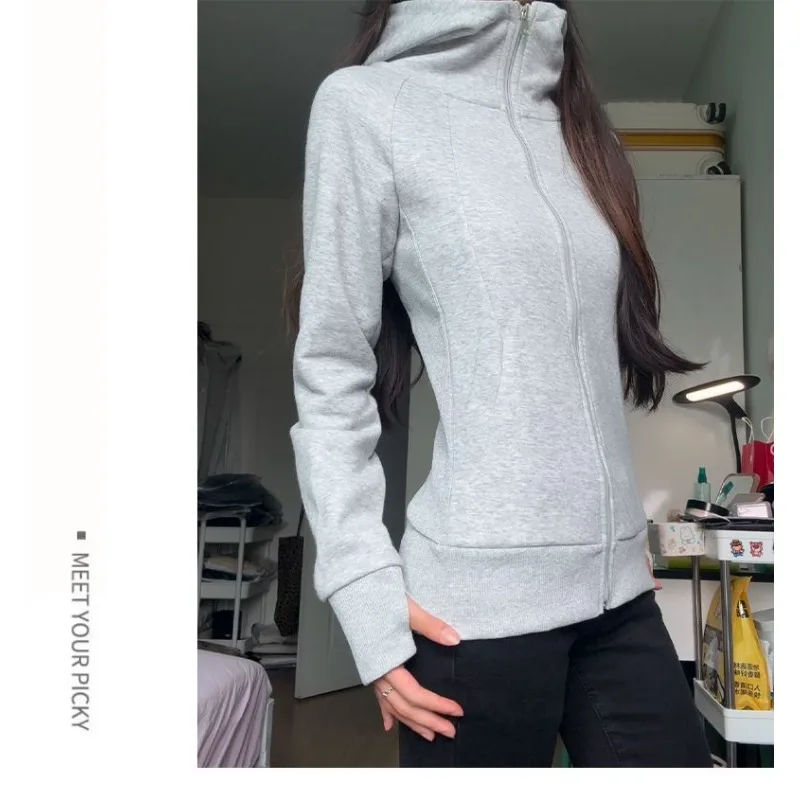 

Women's Clothing Slim Coat Women's Autumn American Style Waist Slimming Hooded Short Casual Sweatshirt Jackets