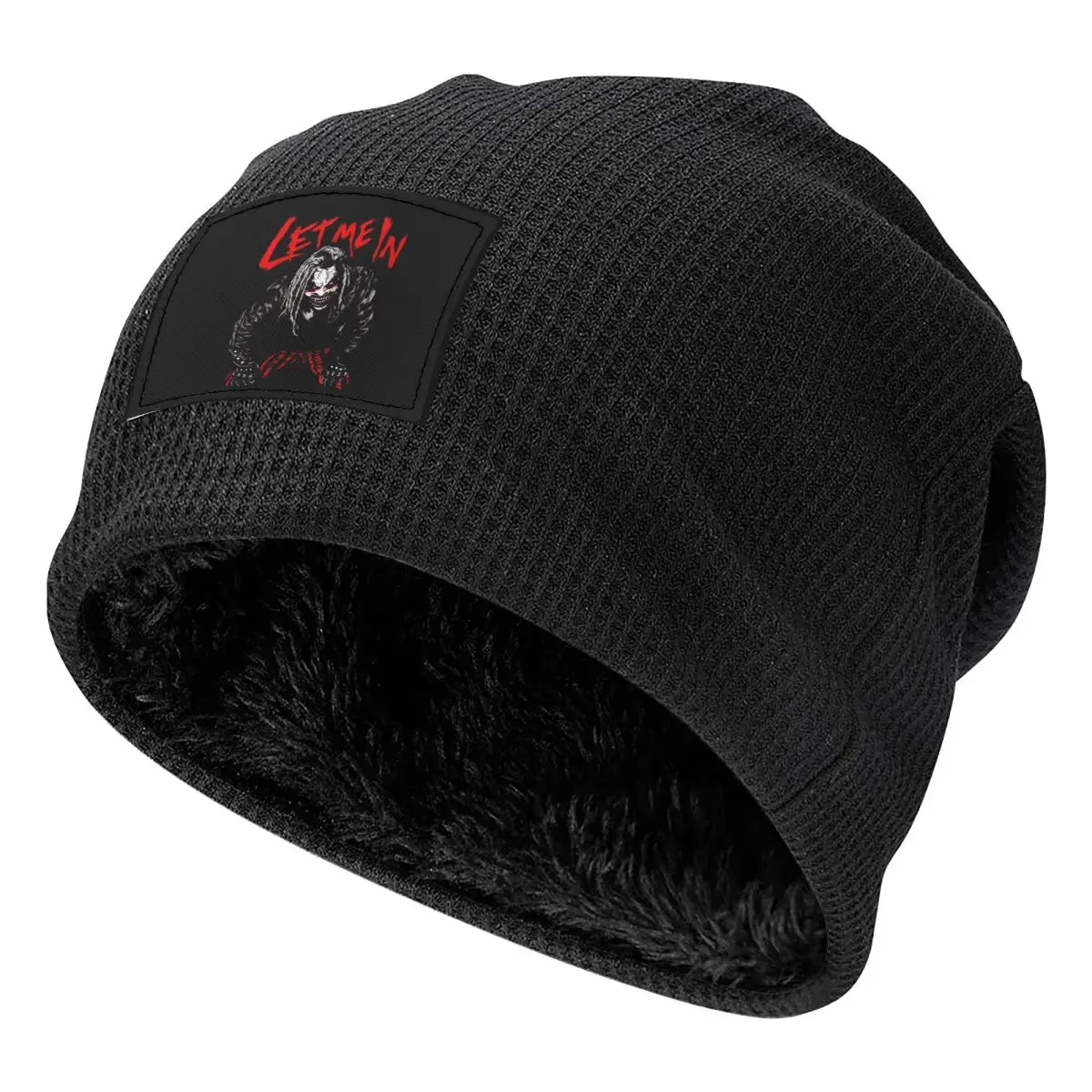 Bray Wyatt Vintage The Fiend Comics Waffle Knit Fleece Lined Beanie with PU Leather Patch Unisex Warm Winter Soft Cap
