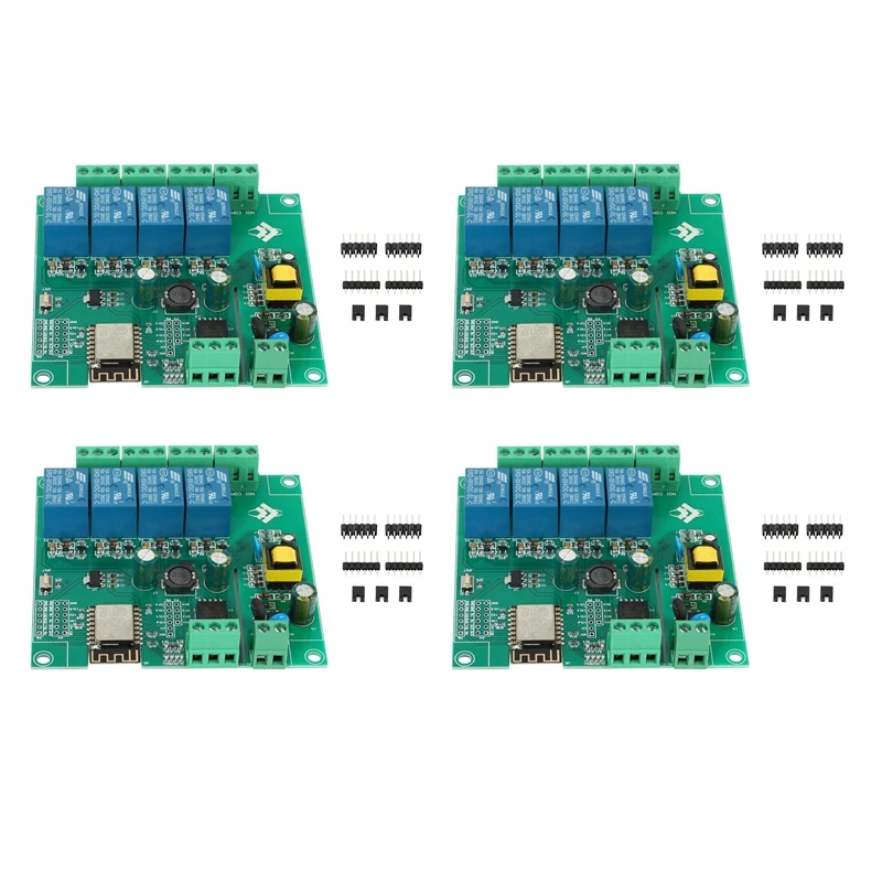 4X ESP8266 Wireless WIFI 4 Channel Relay Module ESP-12F Wifi Development Board For Arduino AC/DC 5V/8-80V Power Supply