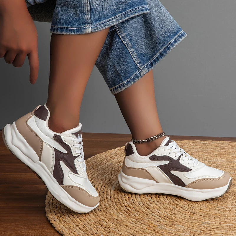 2025 Scarpe da esame per studenti calde foderate in pile di nuovo arrivo autunno inverno per ragazze - Sport da corsa casual leggeri e versatili, Th