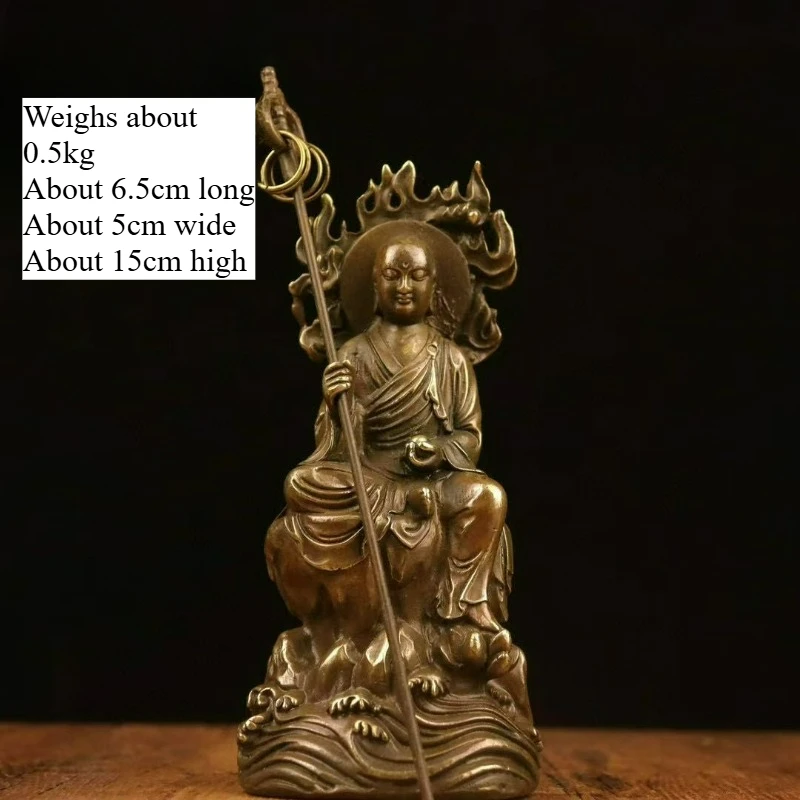 

Retro Copper Ksitigarbha Desktop Ornaments Metal Mini Sculptures of Any Character Living Room Home Decoration Crafts Gifts