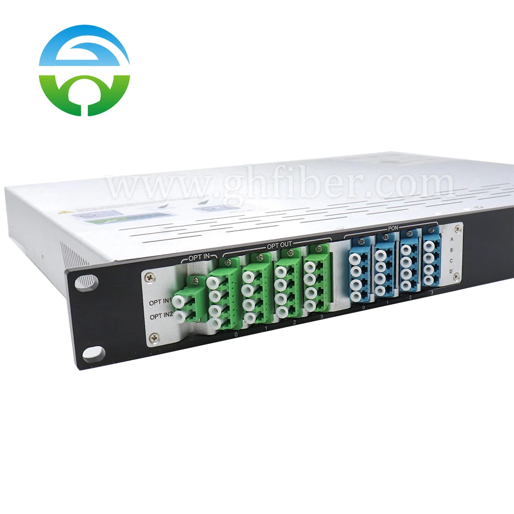 1550nm CATV Optical Amplifer 16x22dBm WDM LC With Switch 2 Input Dual Power Supply