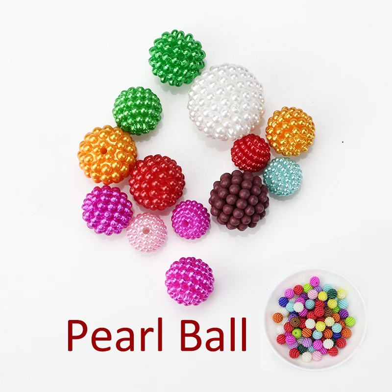 10/12/14/20Mm Abs Pearl Monochrome Bayberry Ball Straight Hole Color Loose Beads Handmade Diy Jewelry Accessories