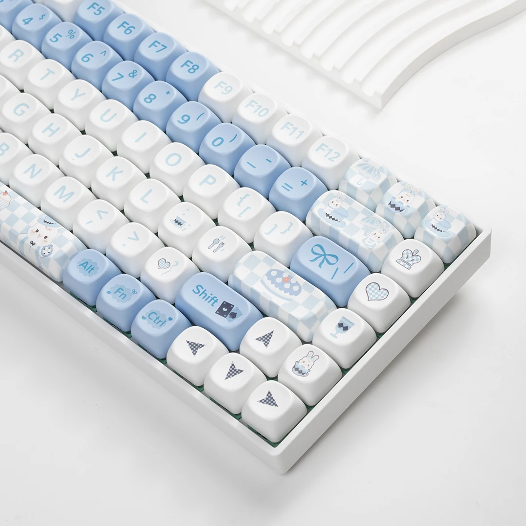 Alice Alice-Bonito arco azul Keycap, Material PBT, processo de sublimação, DIY teclado mecânico Keycaps