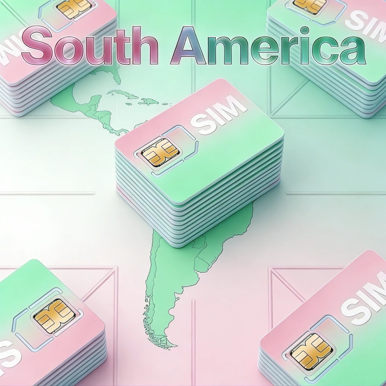 4G LTE SIM Card South America，Compatible with GPS Tracker, Intercom, POS & Vending Machine，IoT Unlocked SIM Card with 500MB Data
