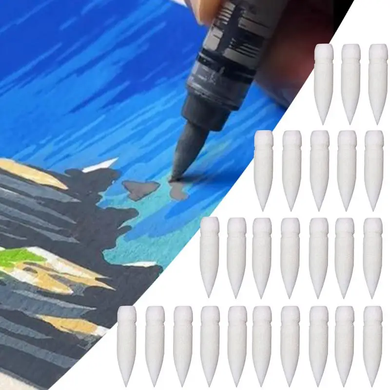 Наконечники для маркеров с акриловой краской, сменные нейлоновые наконечники для многоразовых кистей, ручек для рисования, рисования, каракулей, рукописных заметок