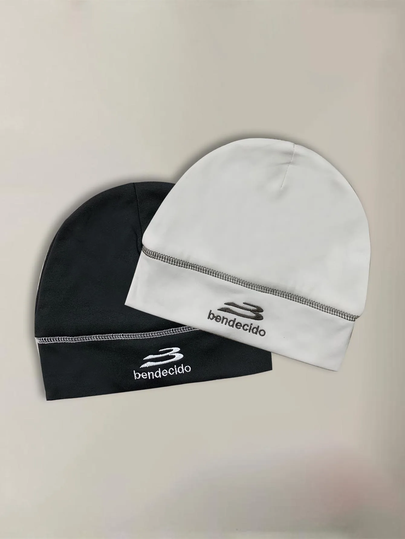 Retro Gothic Style Embroidered Beanie With Ornate Letter Designs For A Bold Fashion Statement