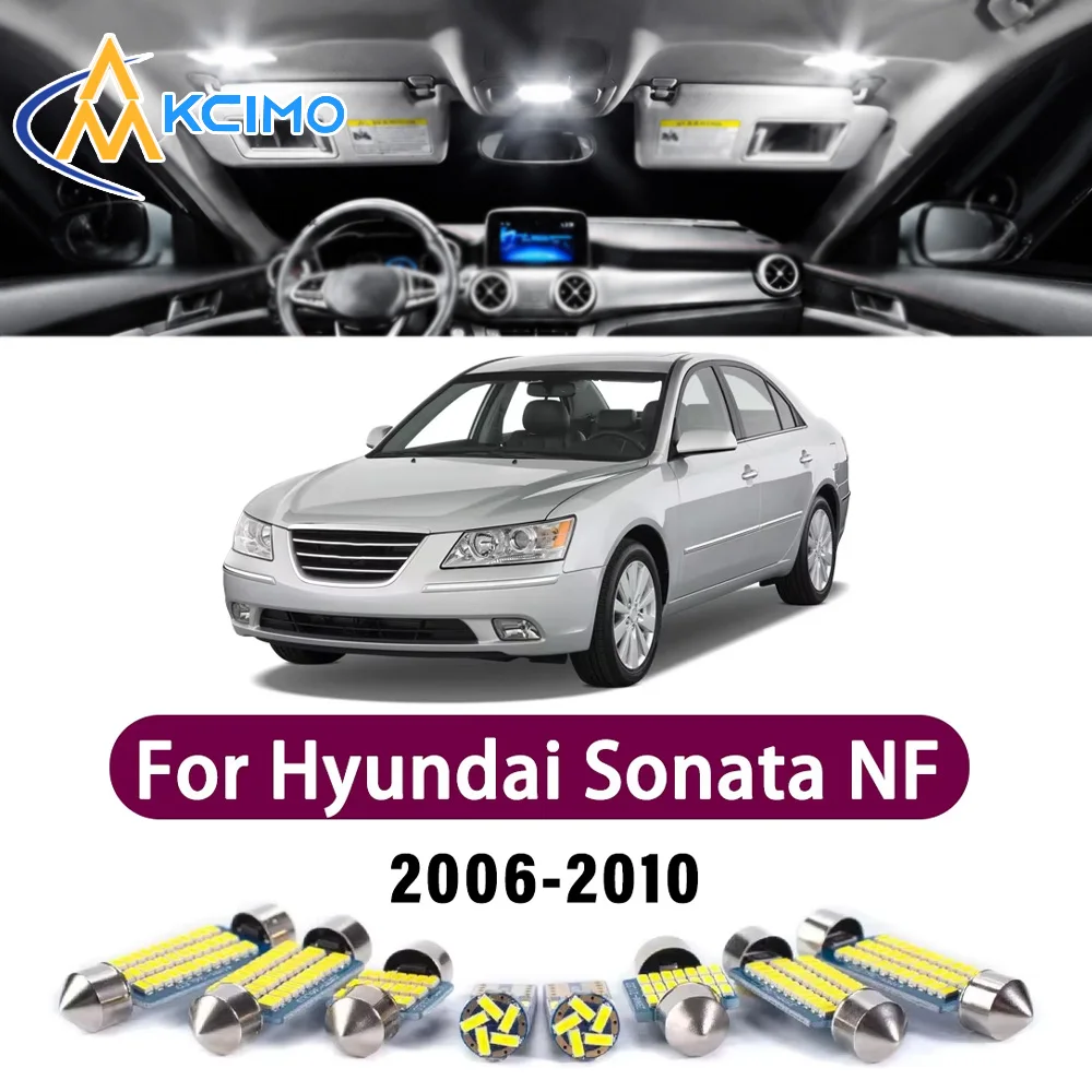 High Lumen CANBUS Error Free LED Interior Light Kit For Hyundai Sonata NF MK5 2006-2010 Map Trunk Reading Dome Lamp Bulbs Set