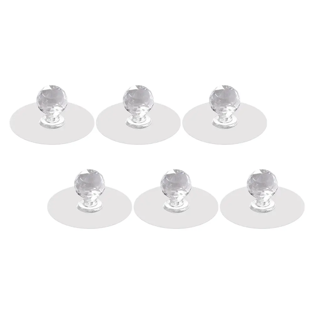 

6Pcs Punch-Free Cabinet Pulls Durable Safe Round Knobs for Furniture Installation Home Decoration White Drawer Knobs