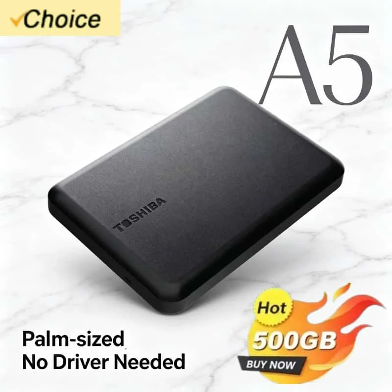 OEM For Toshiba A5 Series Small Black 2.5 Inch Portable HDD USB 3.2 Gen1 High Speed 1TB for Mac Apple Supreme Original Premium