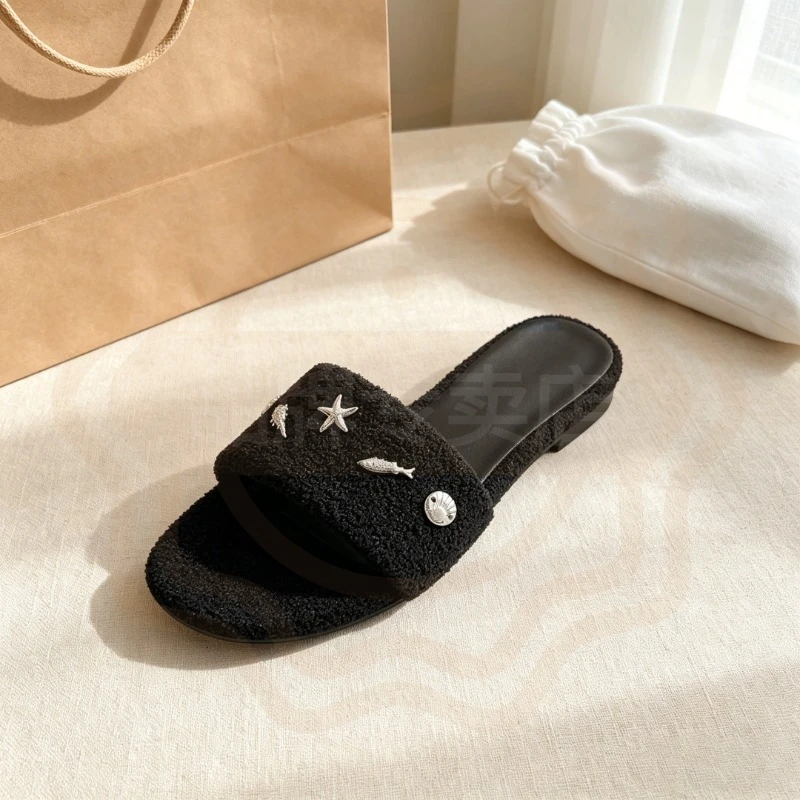 New Women's Shoes Romantic Elegant Open Toe Slippers for Woman Comfortable Home Slippers Designer Shoes Zapatos De Mujer