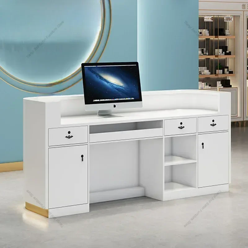 #  Italian Style Simplicity Reception Desks Clothing Store Modern Beauty Salon Reception Desks Luxury Office Furniture Recepce