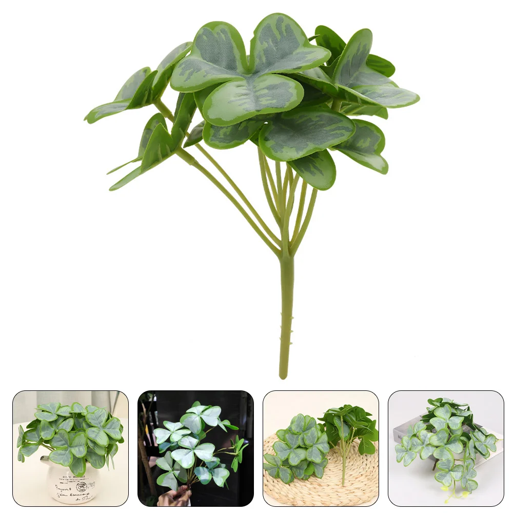 

Indoor Plant Simulation Green Fake Greenery Leaf Outdoor Artificial Shamrock Layout Decor