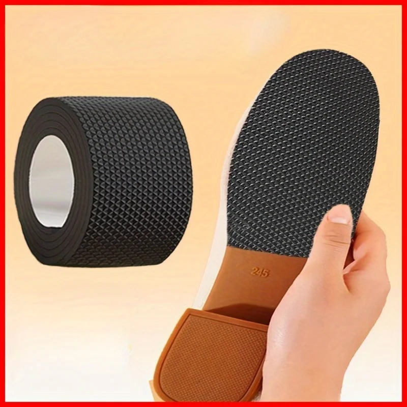 Self adhesive sole repair tape - anti slip, noise reducing protective film for high heels, sports shoes, and sandals