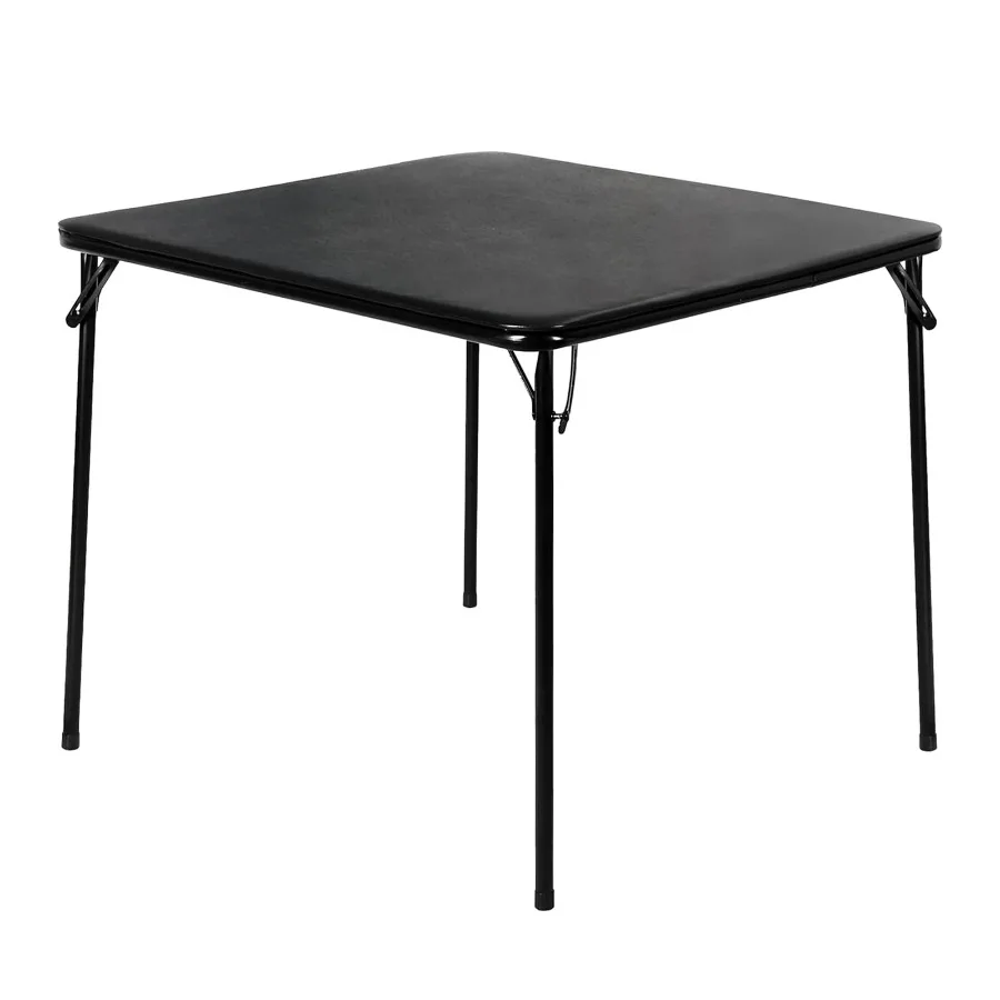 34" Folding Card Table Square Portable Game Night Dining Table for Camping Black