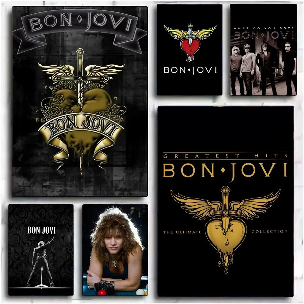 روك باند B-BON J-JOVIS ملصق HD ملصق فني للمنزل بار مقهى ديكور لتقوم بها بنفسك طباعة خمر لمكتب المنزل على الحائط