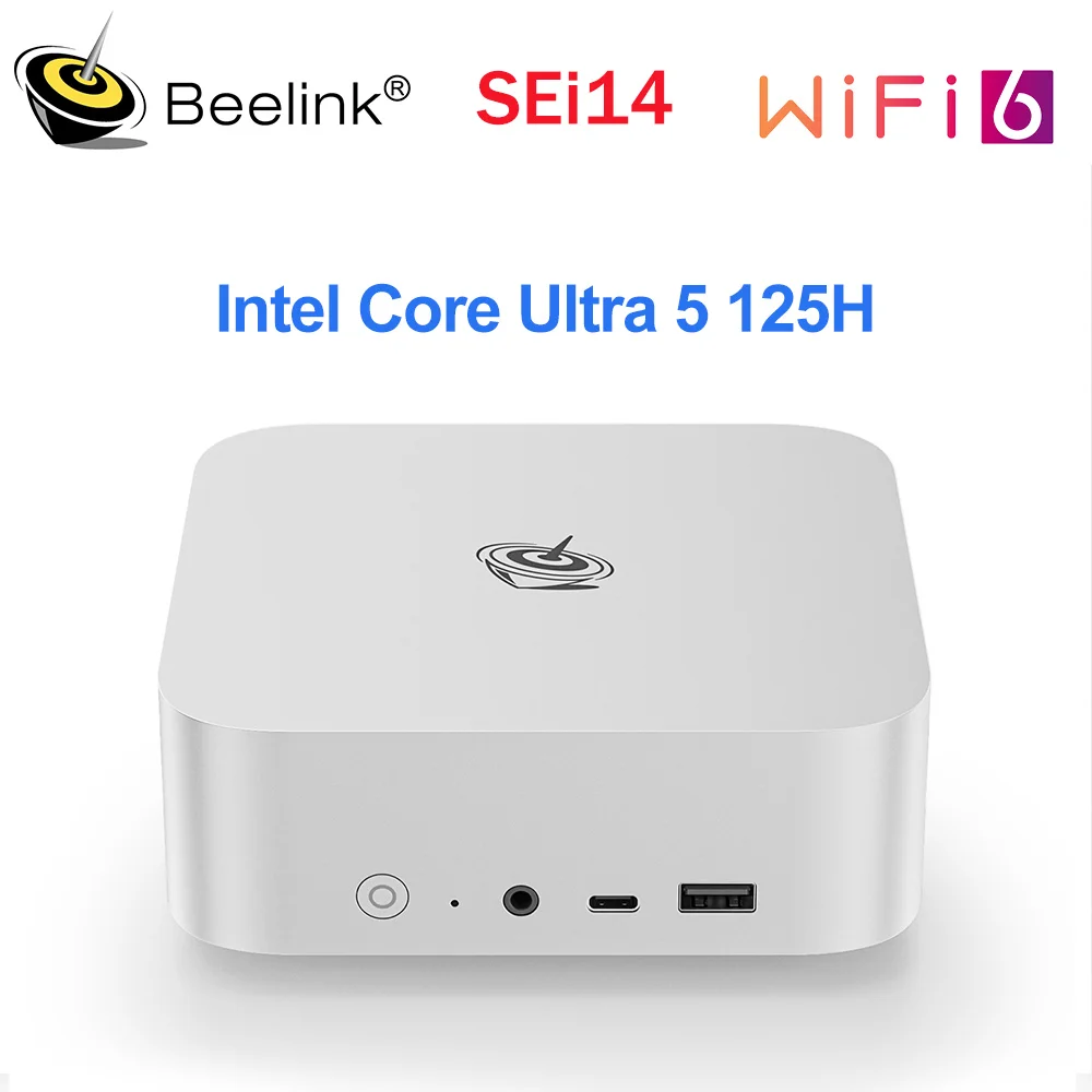 Beelink AI Mini PC SEi14 Intel Core Ultra 5 125H (14C/18T Up to 4.5GHz) 32GB DDR5 RAM 1TB M.2 NVMe SSD Support HD DP USB-C