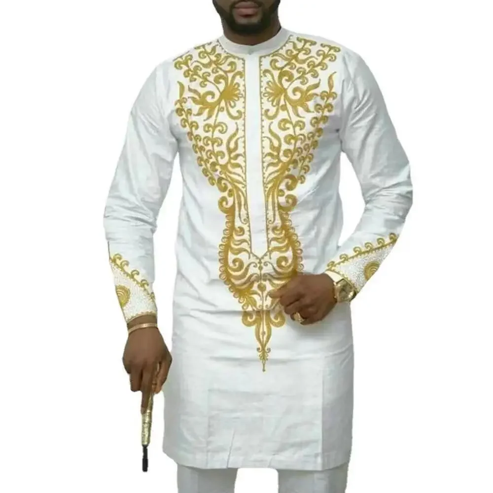 

Fashion 2024 mens africa clothing casual shirts fitness african dresss clothes dashiki robe africaine (without pant only shirt )