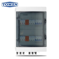 Solar photovoltaic PV Combiner Box With Lightning Protection 6 input 2 out DC 1000V Fuse MCB SPD Waterproof Box IP65 24ways