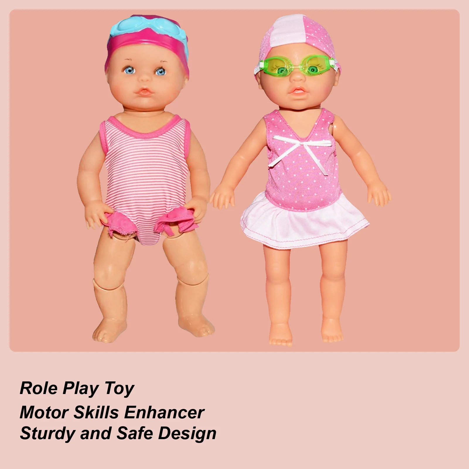 

Swimming Doll Waterproof Bath Baby Doll With Movable Joint Toddler Travel Toys For Boy Girls Children Bath Travel Car Beach Sand
