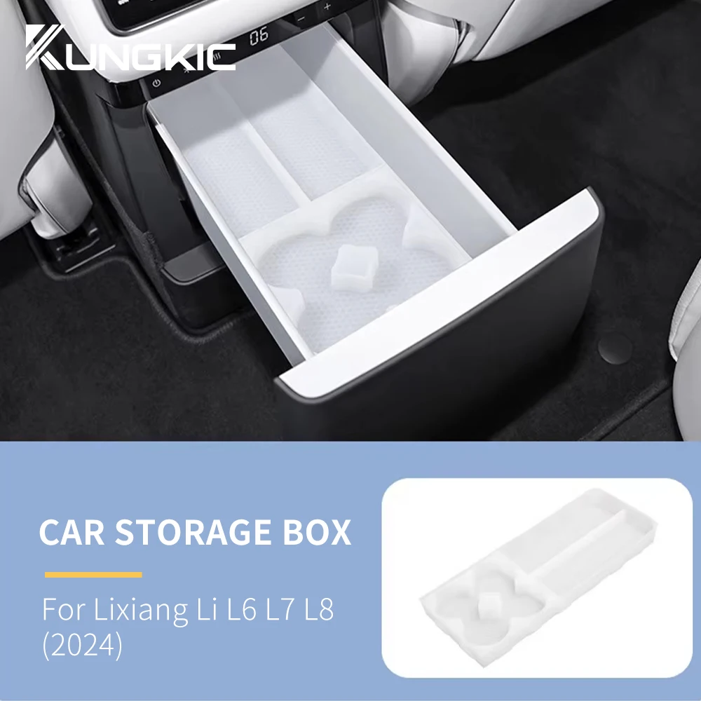 Silicone Car Refrigerator Storage Box for Lixiang Li L6 L7 L8 2024 Restyling Tray Auto Interior Storage Decoration Accessories